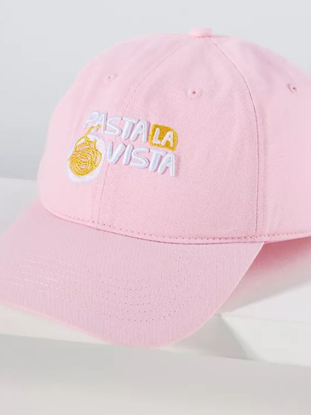 Anthropologie Icons Baseball Cap Pasta La Vista Pink NWT Novelty